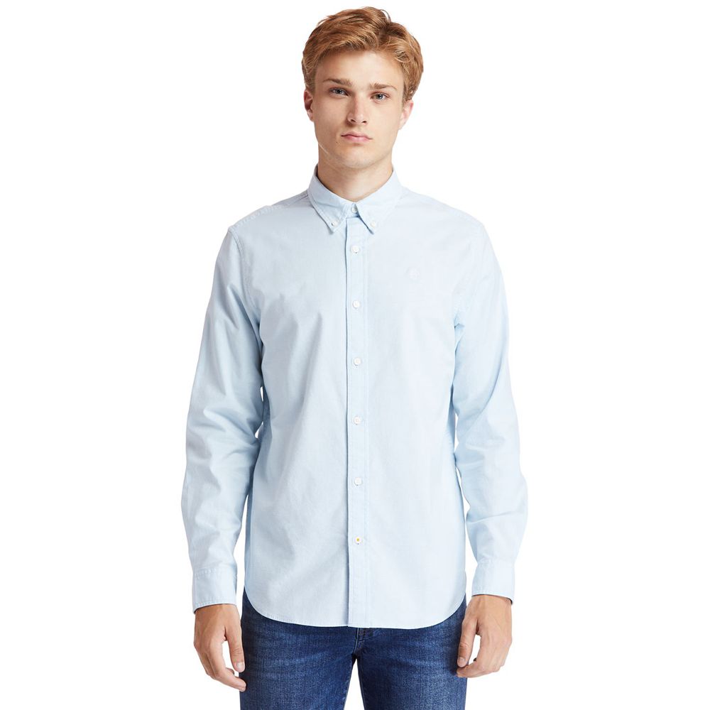 Timberland Mens Shirts Pleasant River Stretch Oxford - Blue - India GX9463812